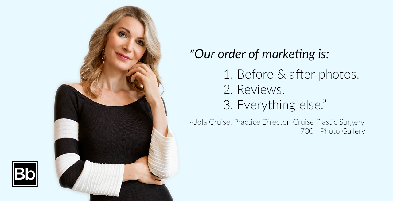 Our order of Marketing is: 1 before and afters.